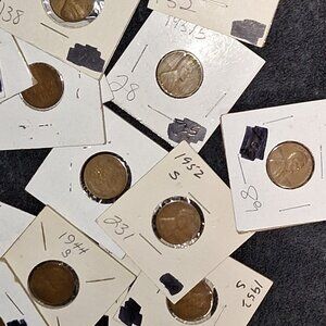 Lot of 39 S Mint Mark Wheat Pennies... From Very Good To Fair Condition